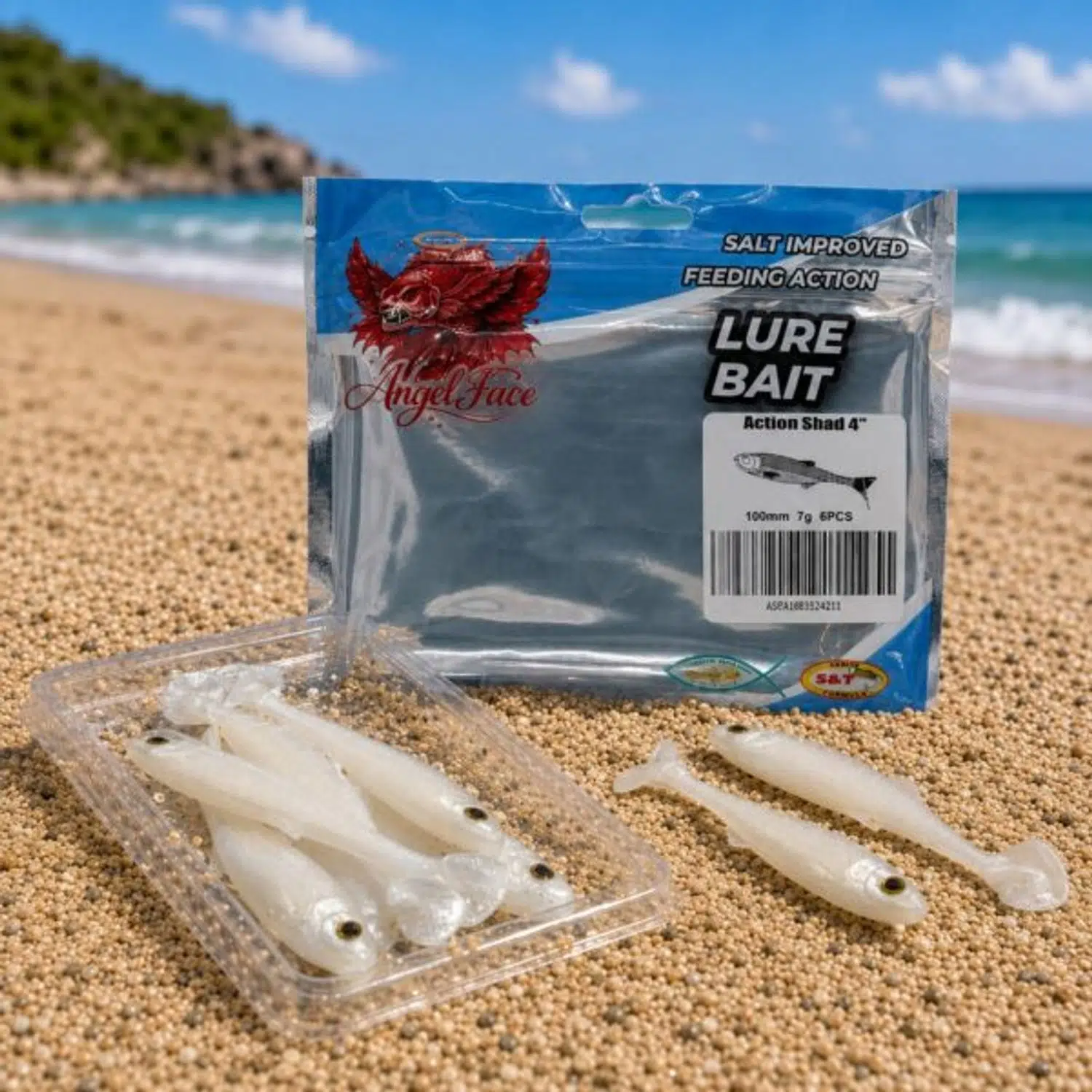 Angel Face Action Shad 10cm 7gr 6 Adet Silikon Yem - Pearl