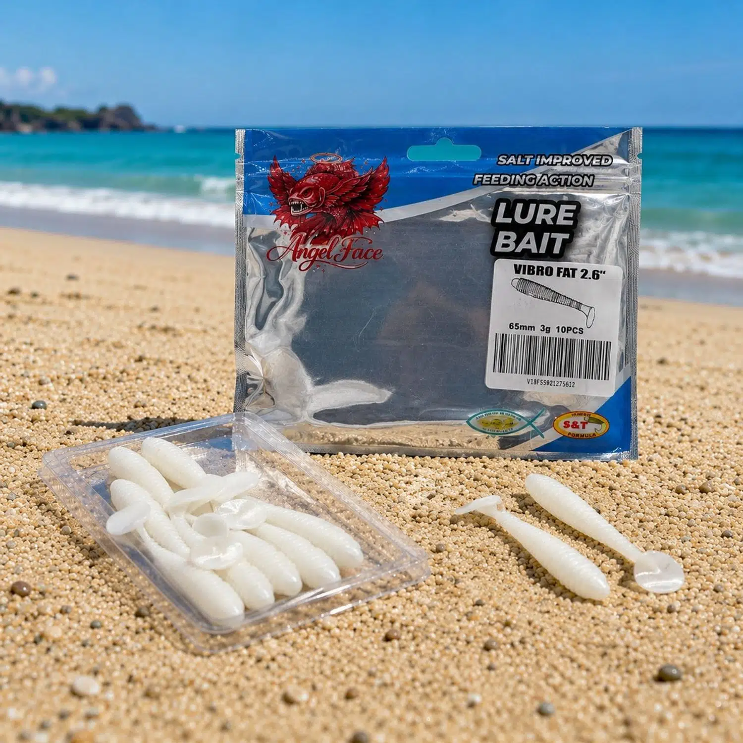 Angel Face Vibro Fat 6.5cm 3gr 10 Adet Silikon Yem - White