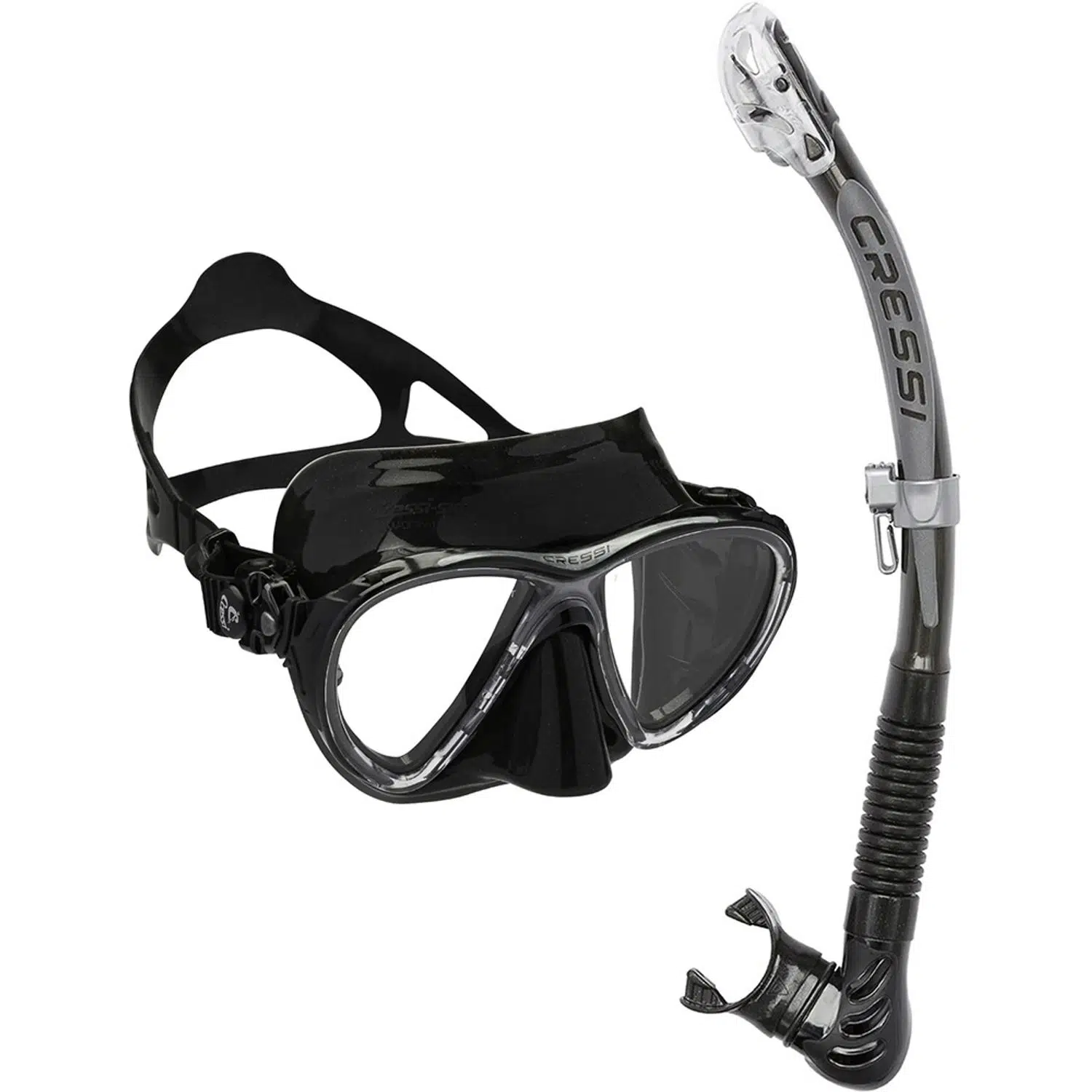 Cressi Big Eyes Evolution Maske Alpha Ultra Dry Şnorkel Seti - BLACK/BLACK