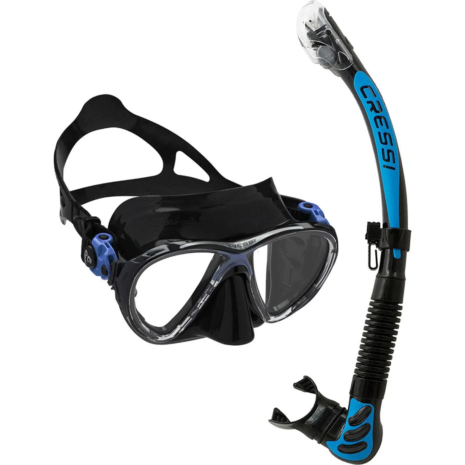 Cressi Big Eyes Evolution Maske Alpha Ultra Dry Şnorkel Seti - BLACK/BLUE