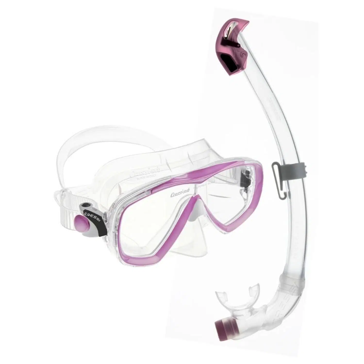 Cressi Estrella + Seal Dry Maske Şnorkel Seti - CLEAR-PINK