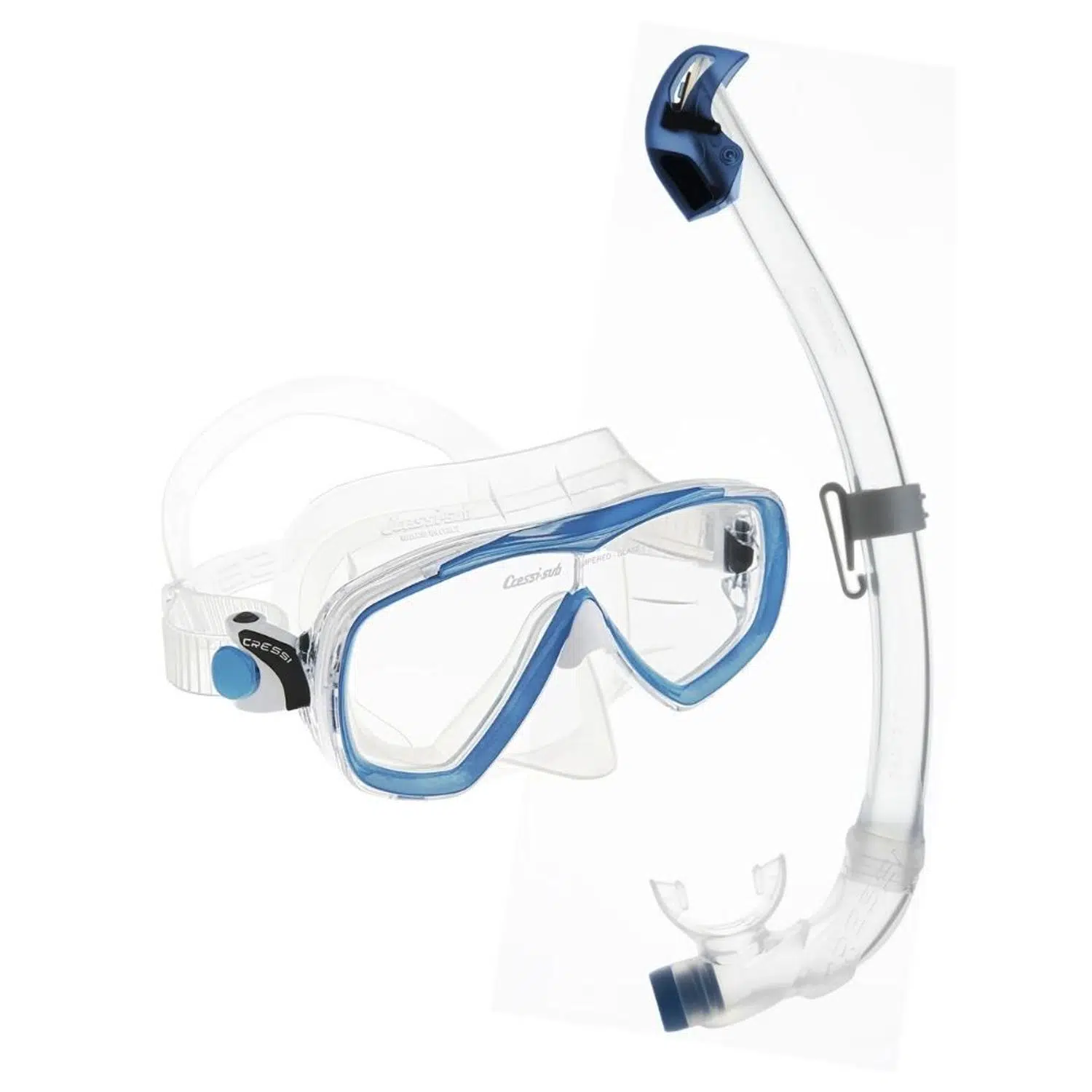 Cressi Estrella + Seal Dry Maske Şnorkel Seti - CLEAR-AZURE