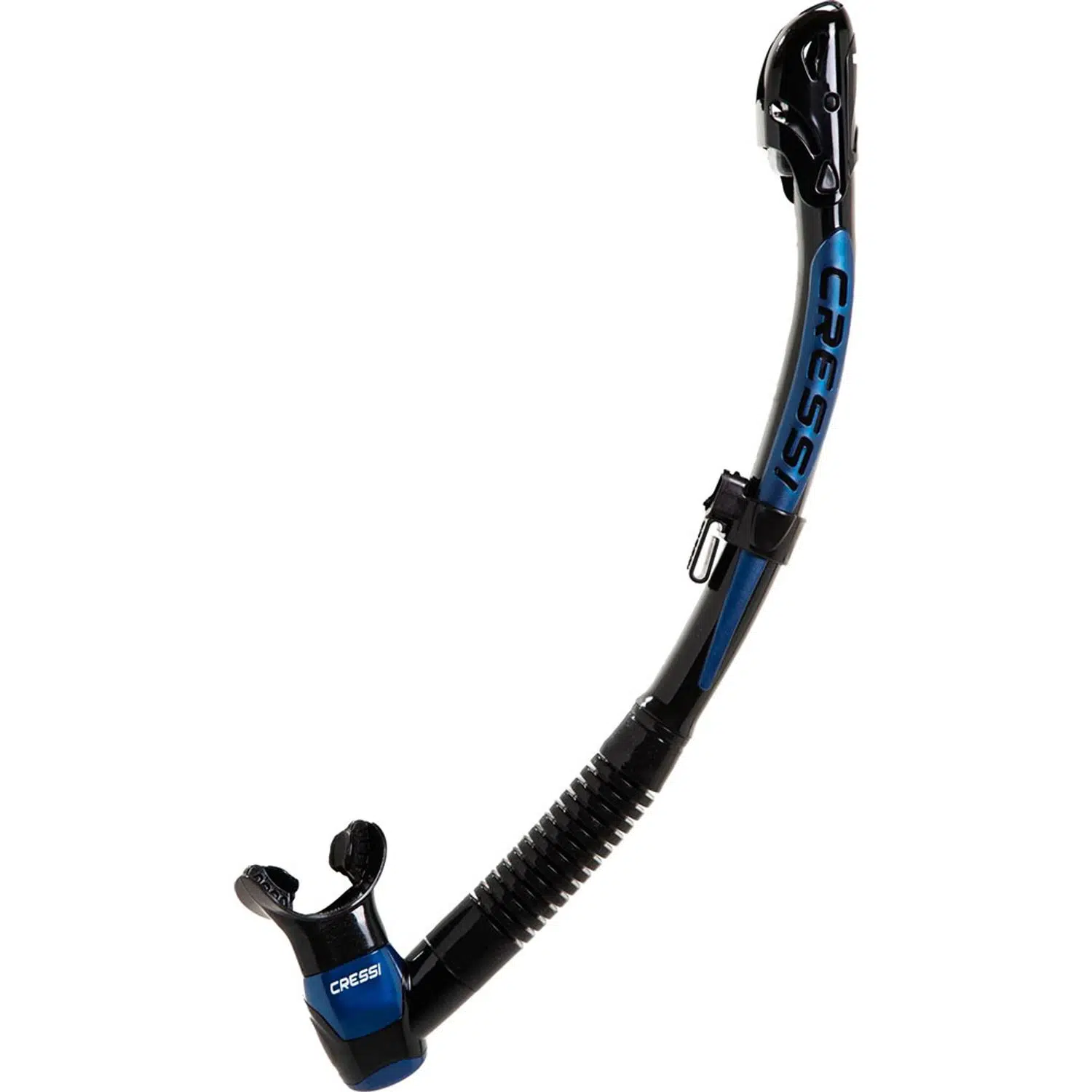 Cressi Itaca Ultra Dry Şnorkel - BLACK/BLUE METAL