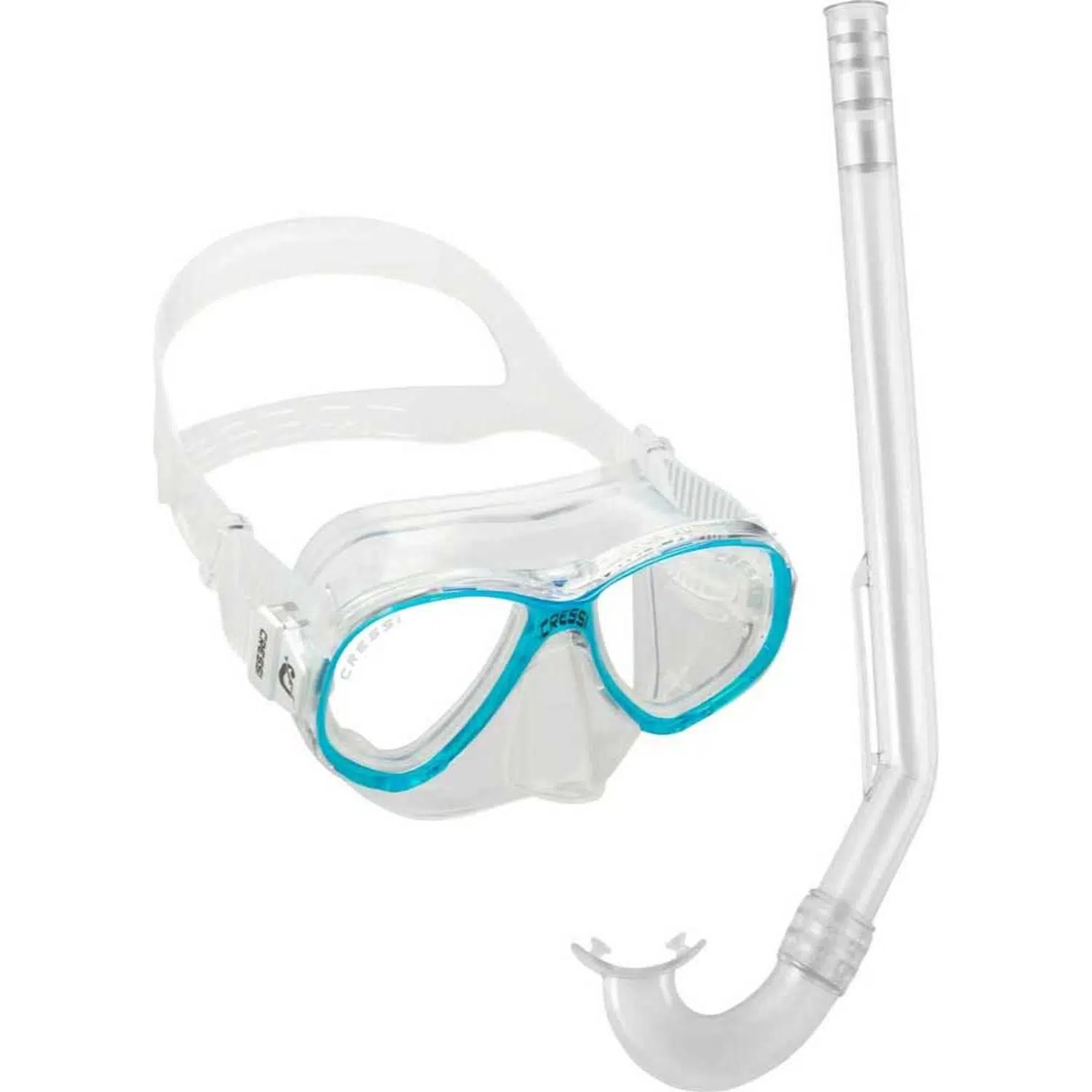 Cressi Junior Perla Maske - Mini Gringo Şnorkel Set - CLEAR/AQUAMARINE