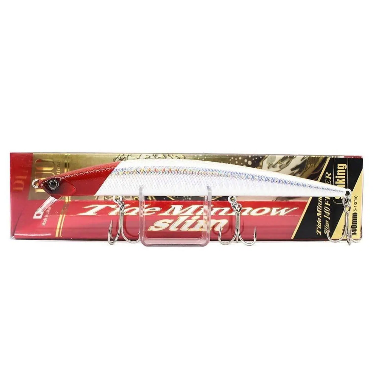 Duo Tide Minnow Slim Flyer 140S 14cm 21gr Sinking Maket Balık - AHA0639 Red Head Double White