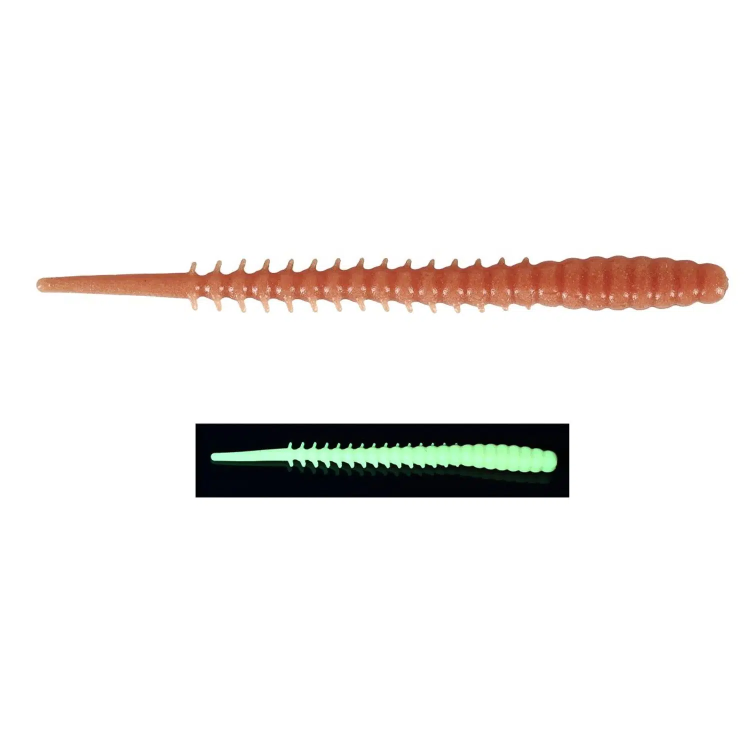 Fujin Bio Worm 6cm 18 Adet Floating Sıvılı Kokulu LRF Silikonu - Brown UV Green