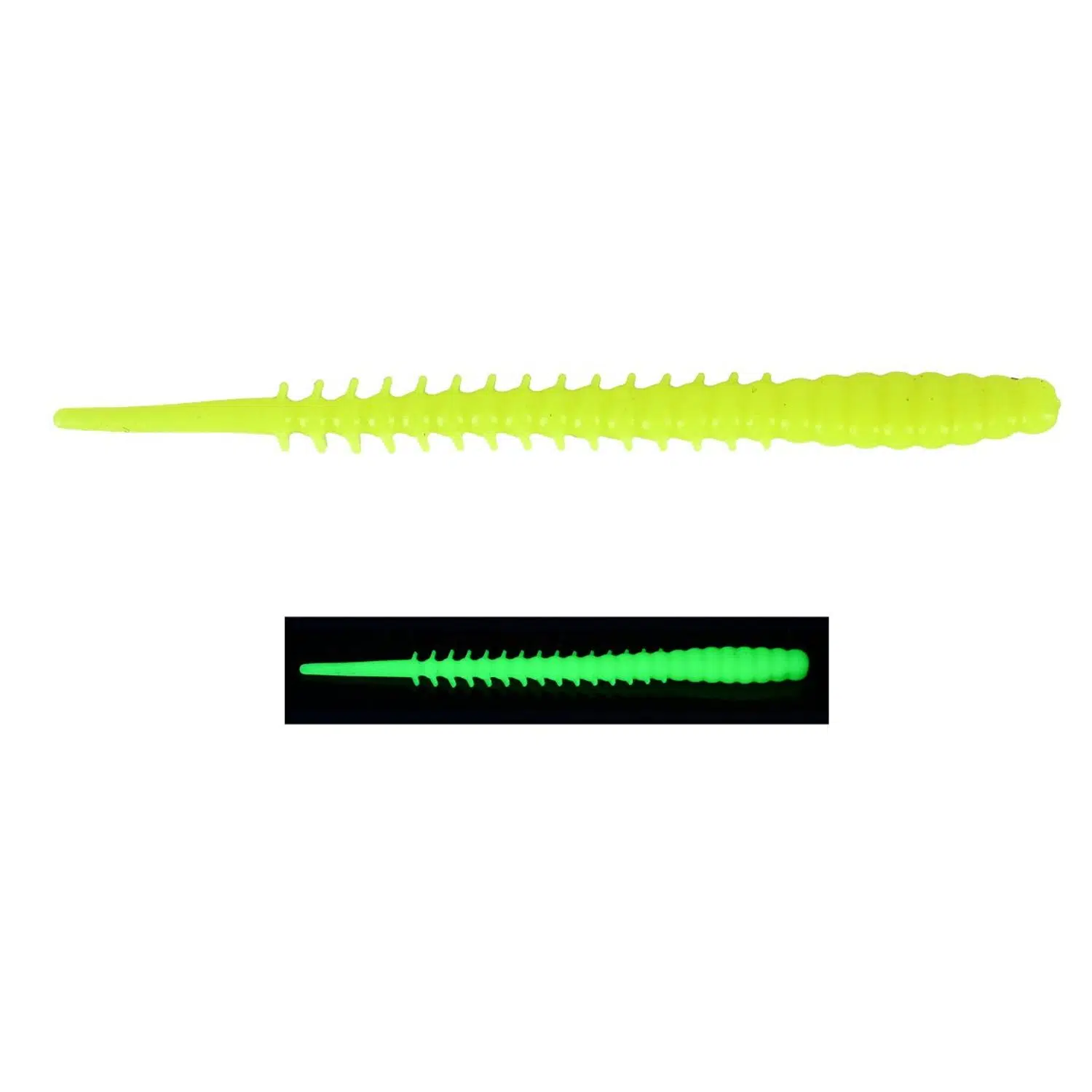 Fujin Bio Worm 6cm 18 Adet Floating Sıvılı Kokulu LRF Silikonu - Chartreuse Fluo UV