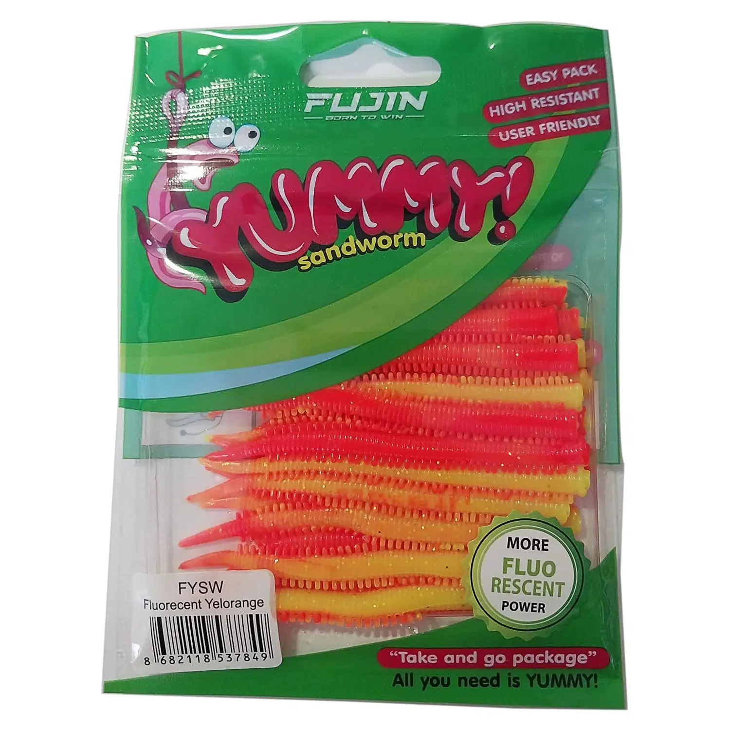 Fujin Yummy Sandworm 7cm LRF Silikonu - F.Yelorange