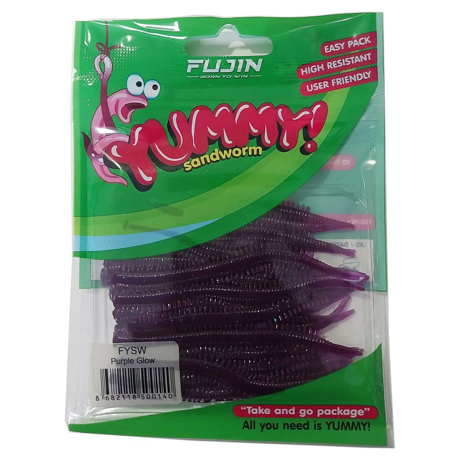Fujin Yummy Sandworm 7cm LRF Silikonu - PURPLE GLOW