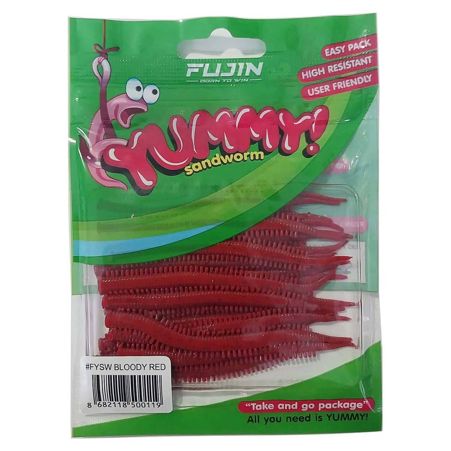 Fujin Yummy Sandworm 7cm LRF Silikonu - RED