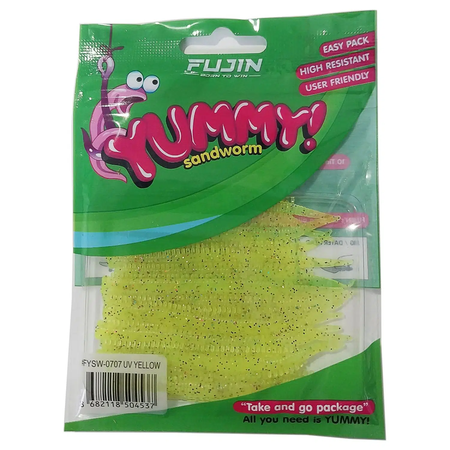 Fujin Yummy Sandworm 7cm LRF Silikonu - Yellow