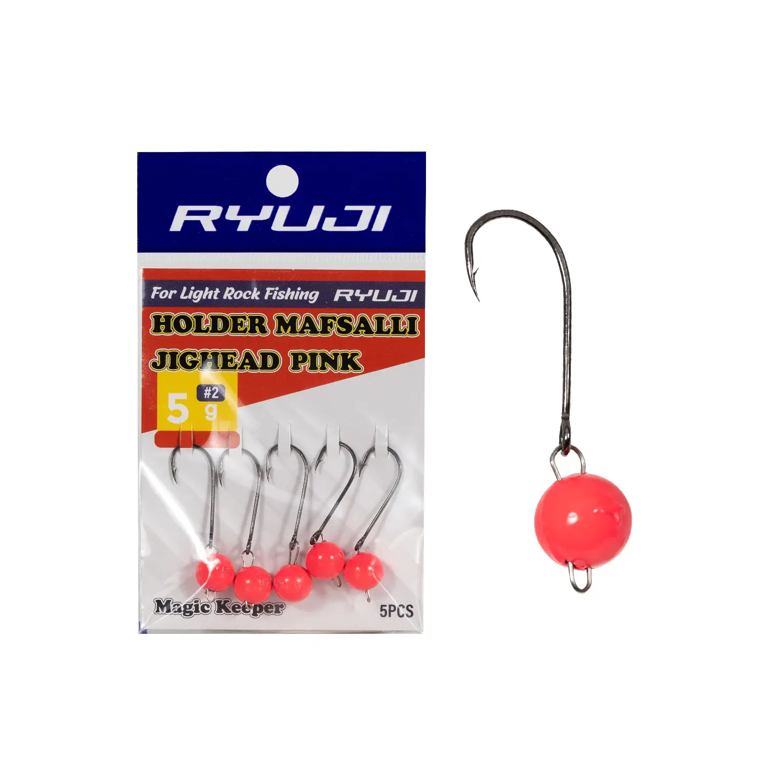 Ryuji Holder 5 Adet Mafsallı Jig Head (Pink UV)